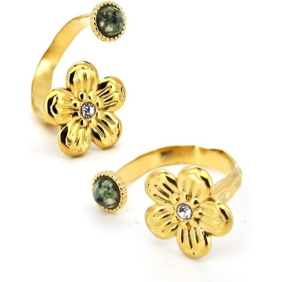 Women's Baroque Pearl Gold Ring Hypoallergenic with Designer Style - Picture 1 of 6